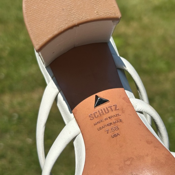 Schutz Strappy Block Heel Summer Sandal - Picture 13 of 15